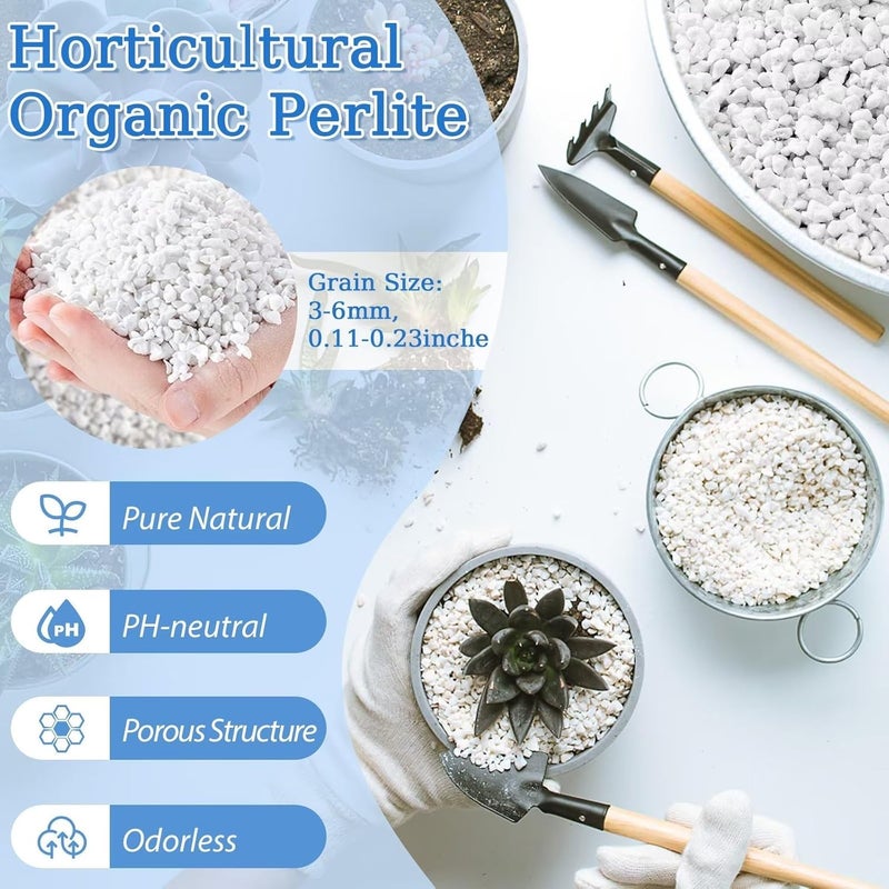 Riare 6 Quarts Organic Perlite for Plants - Horticultural Soil Amendment for Potting Mix, Natural Chunky Soil Additive Conditioner to Improve Root Growth, Drainage and Ventilation - Image 2